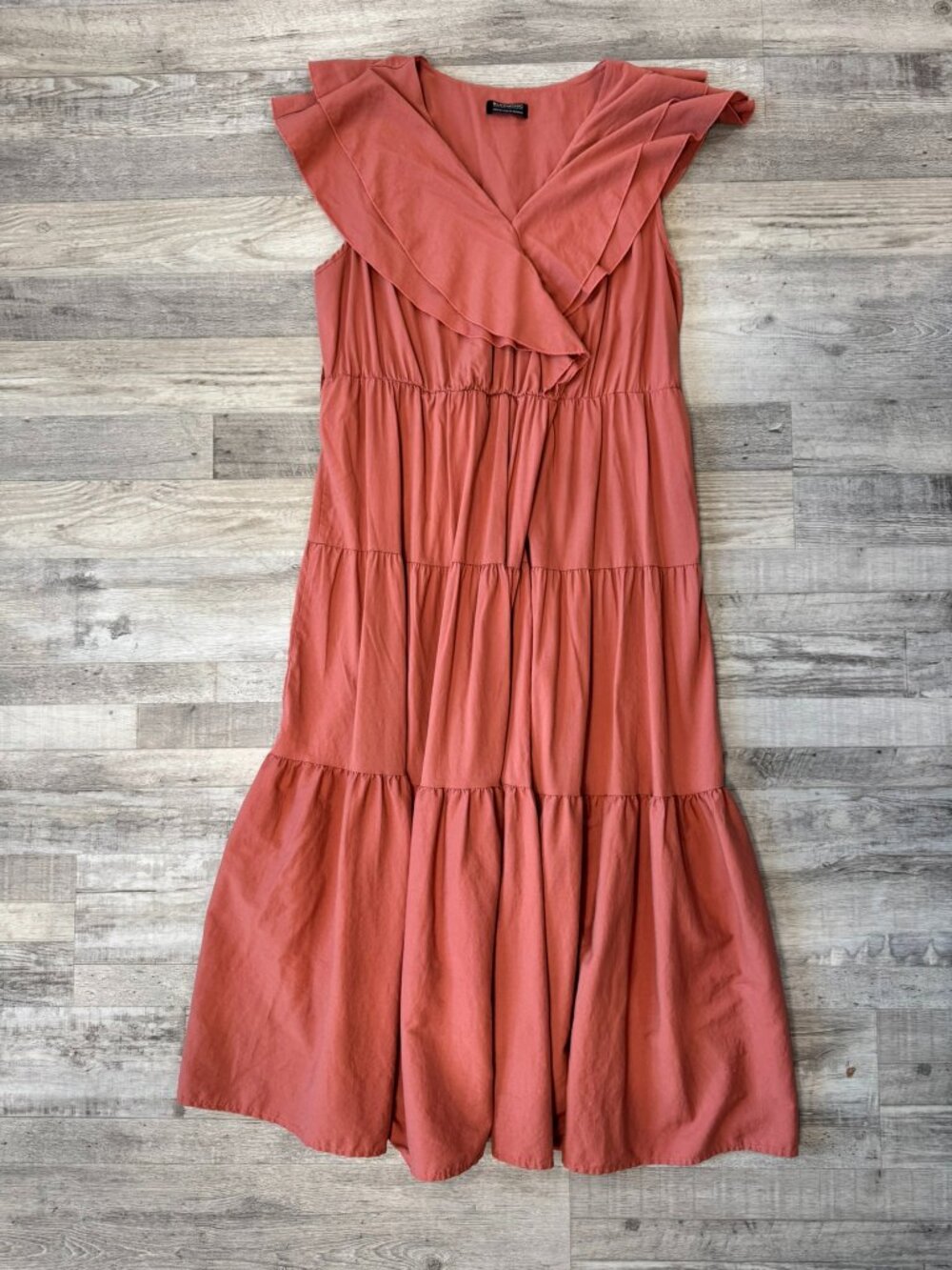 Bloomchic Coral Pink Sleeveless Tiered Maxi Dress Size 18/20 Ruffle N10